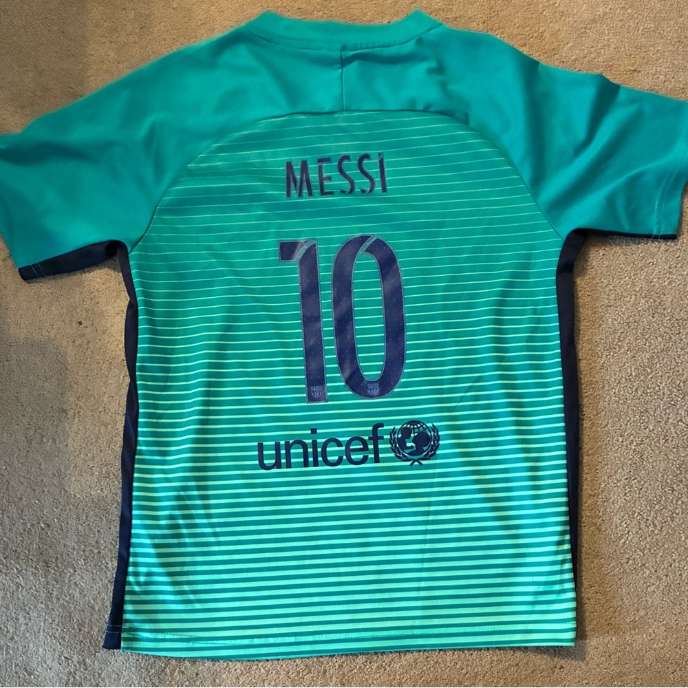 Barcelona Qatar Airways #10 Lionel Messi Jersey Women’s Size S/M